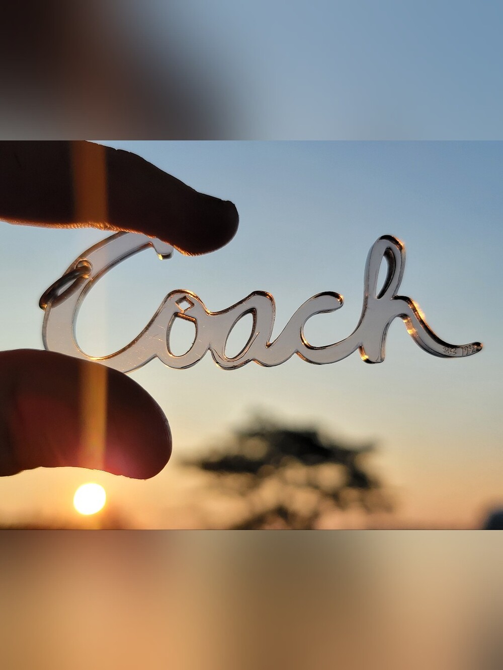 Vintage Coach Poppy Lavender Acrylic Script Bag Charm - Amazing Condition